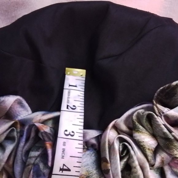 Peackock And Black Silk One Of Kind Hat Large Rim That Stays Up P - Picture 12 of 16